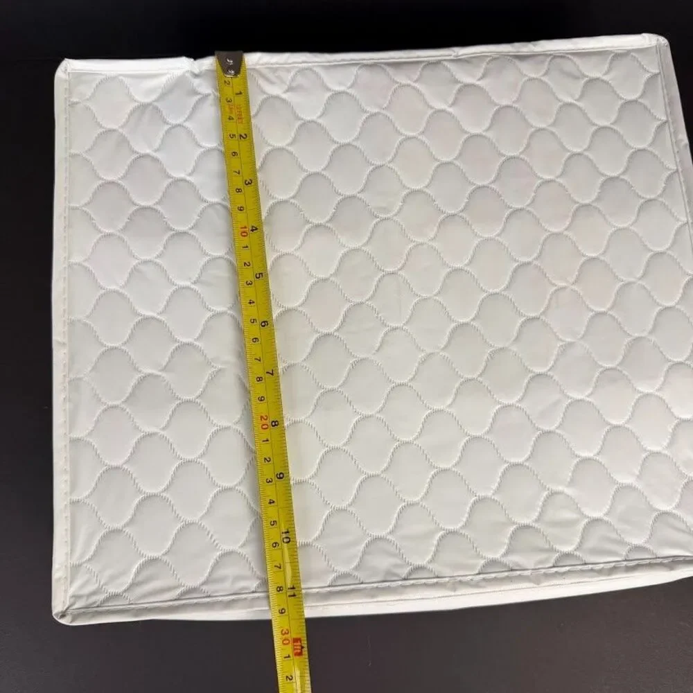 6 Piece Set White Quilted Vinyl Dinnerware/Dish/China Zippered Storage Cases
